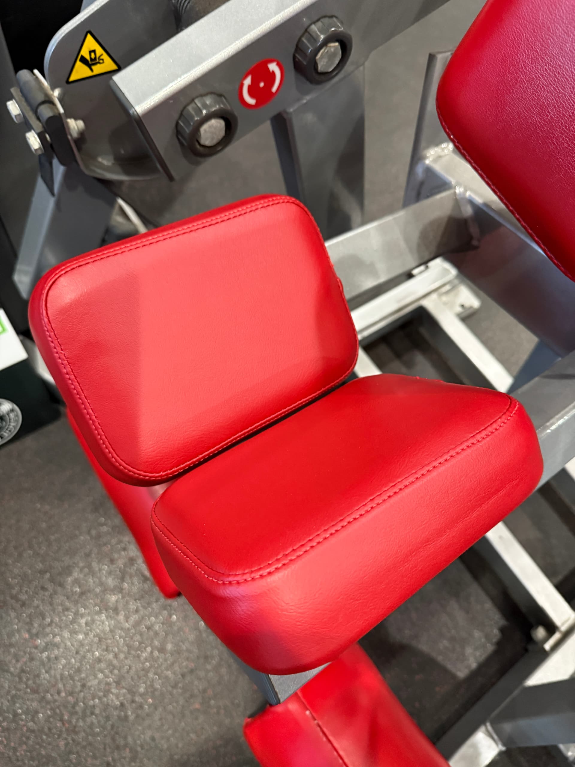 Commercial red strength station with refreshed upholstery